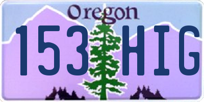OR license plate 153HIG