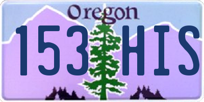 OR license plate 153HIS