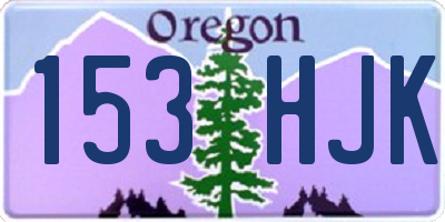OR license plate 153HJK