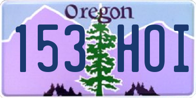 OR license plate 153HOI