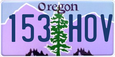 OR license plate 153HOV