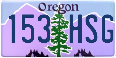 OR license plate 153HSG
