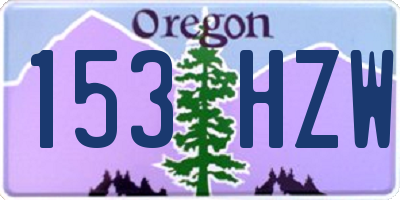 OR license plate 153HZW
