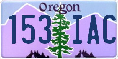 OR license plate 153IAC