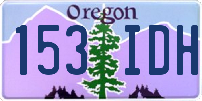 OR license plate 153IDH