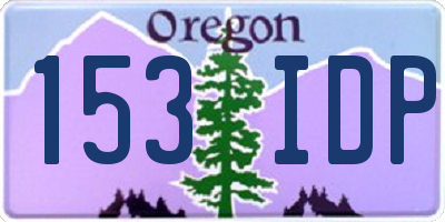 OR license plate 153IDP