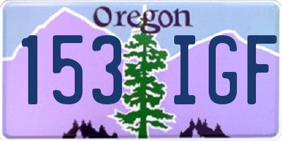 OR license plate 153IGF