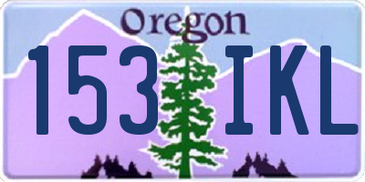 OR license plate 153IKL