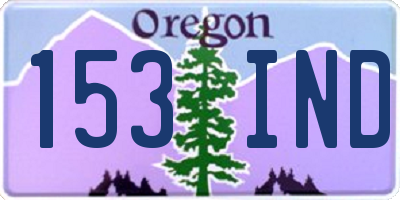 OR license plate 153IND