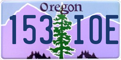 OR license plate 153IOE
