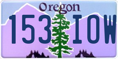 OR license plate 153IOW