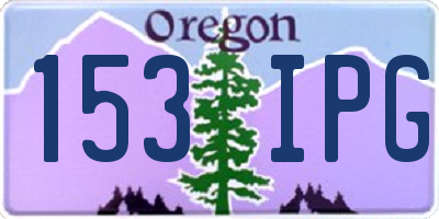 OR license plate 153IPG