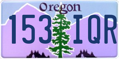 OR license plate 153IQR