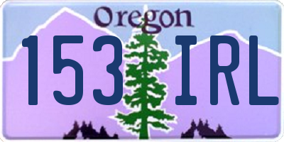 OR license plate 153IRL