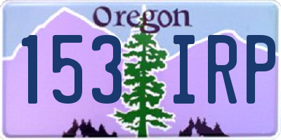 OR license plate 153IRP
