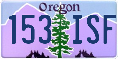 OR license plate 153ISF