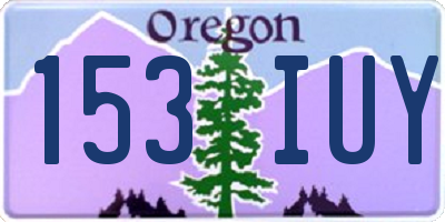 OR license plate 153IUY