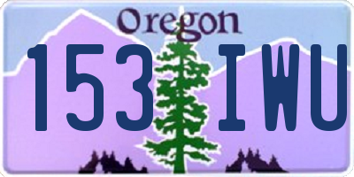 OR license plate 153IWU