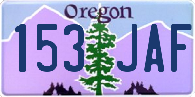 OR license plate 153JAF