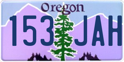 OR license plate 153JAH