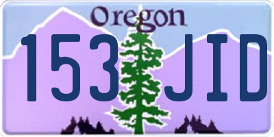 OR license plate 153JID