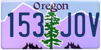 OR license plate 153JOV
