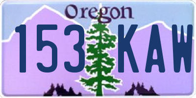 OR license plate 153KAW