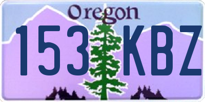 OR license plate 153KBZ