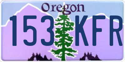 OR license plate 153KFR