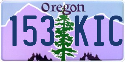 OR license plate 153KIC