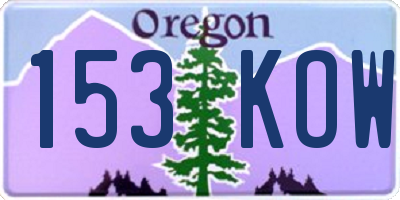 OR license plate 153KOW