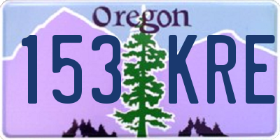 OR license plate 153KRE