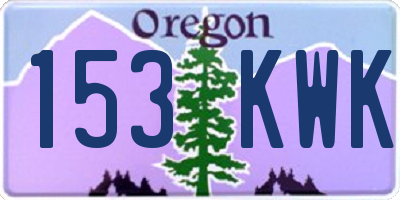 OR license plate 153KWK