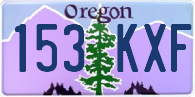 OR license plate 153KXF