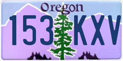 OR license plate 153KXV