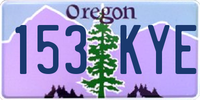 OR license plate 153KYE
