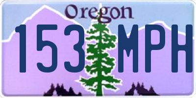 OR license plate 153MPH