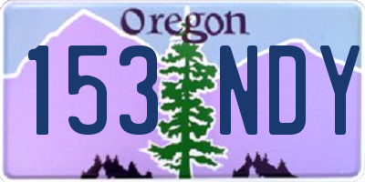 OR license plate 153NDY