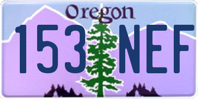 OR license plate 153NEF