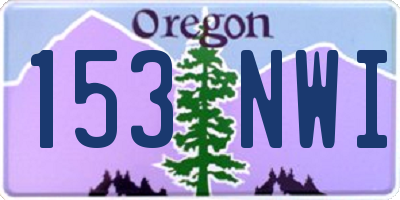 OR license plate 153NWI
