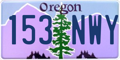OR license plate 153NWY