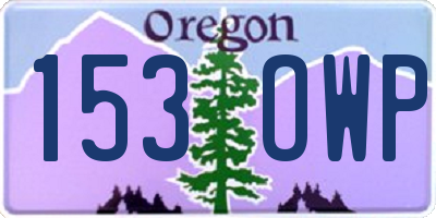 OR license plate 153OWP