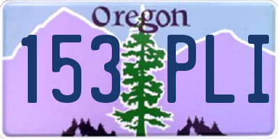 OR license plate 153PLI