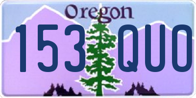 OR license plate 153QUO