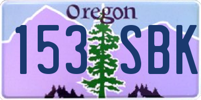 OR license plate 153SBK