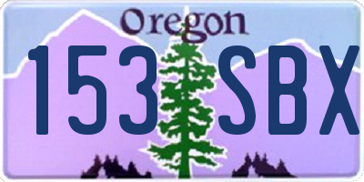 OR license plate 153SBX