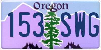 OR license plate 153SWG