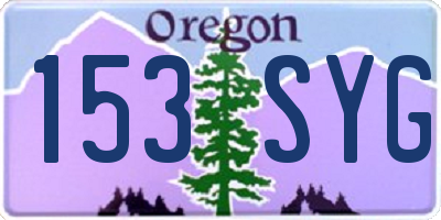 OR license plate 153SYG