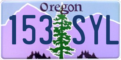 OR license plate 153SYL