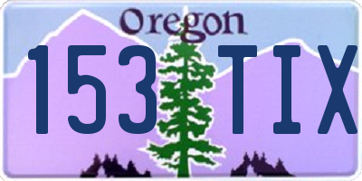 OR license plate 153TIX